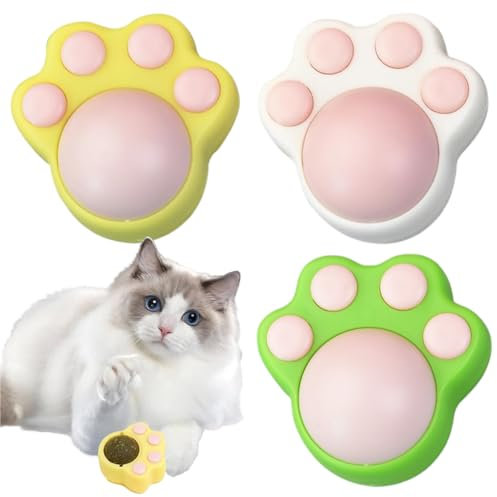 MIRKUZI Jouets à l'herbe à chat Lot de 3 boules d'herbe à chat, jouets pour chats, boules d'herbe à chat à 360 °, boules d'herbe à chat, plantes, chats, jouets pour chatons