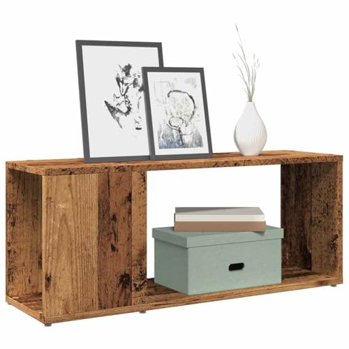 Rantry Mobile Porta TV Legno Vecchio 80x24x32 cm in Legno Multistrato, Mobile Porta TV Mobiletto Basso per TV per Tavolino da Salotto Industriale Supporto TV Soggiorno