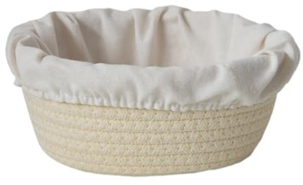 Birtern Juego de cestas a prueba de pan, cesta de masa agria hecha a mano de cuerda de algodón con forro, recipiente de almacenamiento para hacer pastelería, utensilios de cocina, suministros para