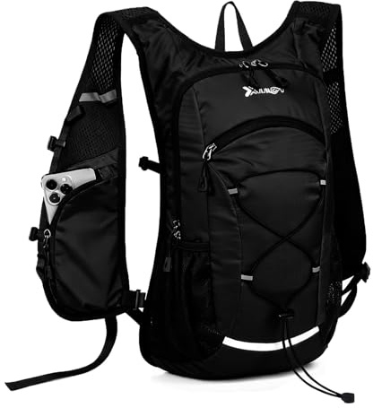 Asnewkit Ultra Lightweight Backpack, 18L Waterproof Hiking Rucksack Bag for Women Men Outdoor Camping, Work Bag, Black