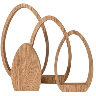Ideen mit Herz 4-teiliges Ei-Aufsteller-Set | Rohlinge zum Weiterverzieren | 3 Podeste & 1 Deko-Ei | Versch. Größen | Holzwerkstoff
