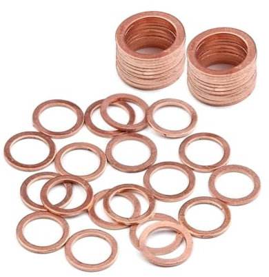 10/20/50 Stücke 14 * 20 * 1,5mm Massivkupfer Flachring Dichtung Unterlegscheibe Ölablassschraube Öldichtung Armaturen Unterlegscheiben Verschluss Hardware Zubehör(10Pcs)