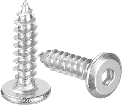 sourcing map M4 x 16mm (50 Pack) Flat Round Socket Head Screws, Stainless Steel Self Tapping Full Thread Hex Socket Cap Screws for Wood Furniture