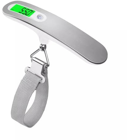 Digitale LCD-Kofferwaage, 50kg Maximalgewicht, Hängewaage mit LCD-Display, Automatische Abschaltung, Multi-Einheiten g/kg/lb/oz