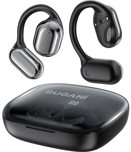 BUGANI Cuffie Bluetooth, Auricolari Bluetooth 5.3 Wireless Davvero Senza Fili, Cuffie In-ear Con Cancellazione del Rumore ENC, Bassi Profondi, 24 Ore, IPX6, Adatto Per lo Sport