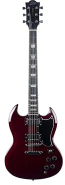 EKO GUITARS – DV‑300 E‑Gitarre, Korpus aus Pappel, Hals aus Ahorn, Griffbrett aus Laurel, 2 Humbucker, Tune‑O‑Matic Bridge, 22 Bünde, Farbe Rot