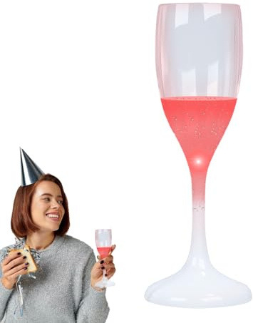 Generisch Verres de fête à LED - Flûtes à champagne lumineuses de 100 ml - Changement de couleur des - fiables - Élégant pour mariage, fête de Noël et événements