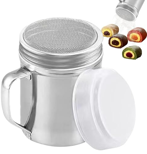 Puderzucker Streuer Edelstahl, Salzstreuer Flasche Mit Staubdichter Deckel, Behälter Spender Mit Griff Für Kaffee Zucker Mehl Backen Tisch Bar Camping