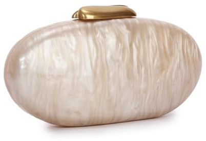 Jywmsc Bolso de Mano Acrílico con Concha para Mujer Bolso de Mano Formal para Novias y Veladas