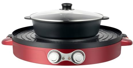 2 en 1 olla caliente eléctrica y parrilla, 220 V 2200 W, olla eléctrica extraíble eléctrica coreana, barbacoa, olla eléctrica para restaurante, hogar, hotpot reesta