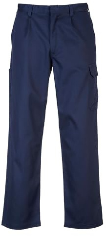 Portwest BZ31 Bizweld Work FR Trousers Machine Washable Flame Resistant | Navy, Medium, CE Certified, EN 61482-2, Loose Fit, Dual Hazard Protection, Easy Access Cargo Pocket, Two Back Patch Pockets