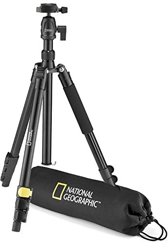 National Geographic Travel Photo Tripod Kit with Monopod, Aluminium, 4-Section Legs, Lever Locks, Load up 6 kg, Carrying Bag, Ball Head, Quick Release, NGTR001L [Amazon Exclusive]