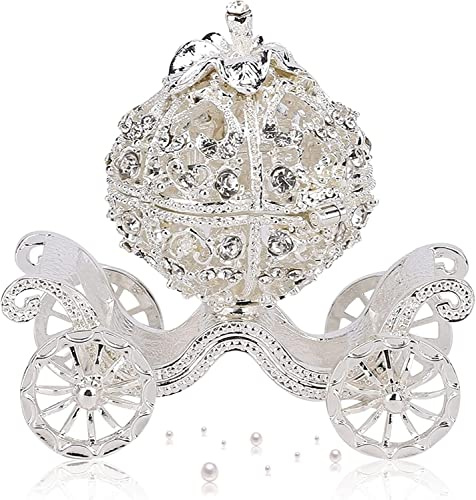 Kürbiskutsche Schmuckkästchen, Kristall Kutsche Trinket Box, Innovative Schmuckschatulle zur Aufbewahrung des Rings, Dekoration, Geschenke für Weihnachten, Valentinstag, Muttertag, Geburtstag