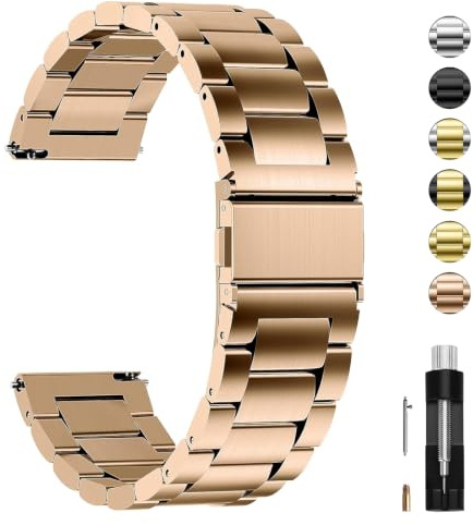 Fullmosa Uhrenarmband 18mm Edelstahl für Traditonale Uhren und Smartwatchs