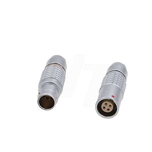 HangTon Compatible for Lemo 1B FGG PHG Connector, Male Female Circular Push Pull Free Socket and Cable Plug (4-pin, Silvery)