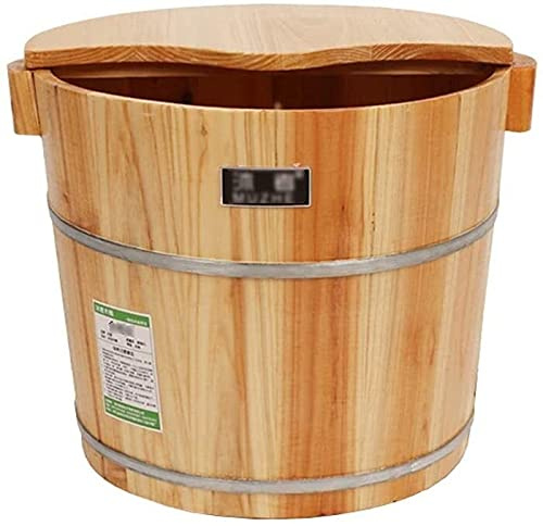 Foot Tub Wooden Foot Basin Wooden Footbath Tub, Sauna Foot Bath Barrel, Foot Washing Bucket, Household Foot Soaking Basin, Pain Fatigue Relief Foot Washing Barrel (Color : 1),Massage Rollers foot Bath