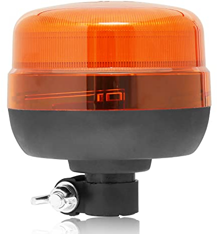 AGRISHOP 12V/24V LED LKW DIN Flexible Blitzleuchte 39LED 19W Einmaliges Blinken,Doppeltes Blinken,Drehung Orange LED Bernsteine Warnleuchte,Auto Warnlicht,CE R10 R65 TA1 for Forklift Tractor