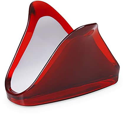 OMADA Design Serviettenhalter, Handtuchhalter aus Acryl, Linie Square, Rot
