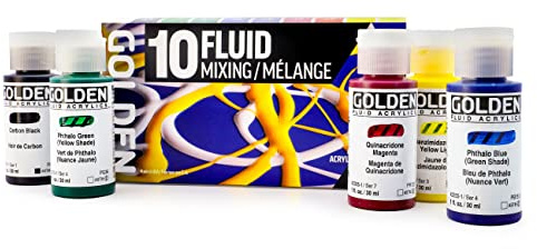 Golden Artist Colors, Kit de 10 pinturas acrílicas