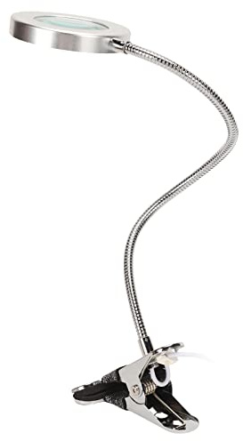Lampe Loupe, Lampe Loupe à Pince LED 3 Mode Couleur Entièrement Dimmable pour Bureau