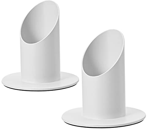 Kerzenständer Kommunionkerze, Metallischer Kerzenständer in mattem Weiß für Verschiedene Kerzentypen wie Stabkerzen, Stumpenkerzen, Tafelkerzen, Taufkerzen und Kommunionkerzen, ø 40 mm (2 Stück)
