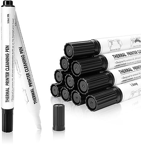 BIHYM Thermal Printer Cleaning Pen, Universal Thermal Print Head Cleaning Kit for POS & Card Printer, Thermal Receipt (12PCS)