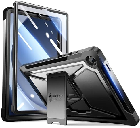 ZtotopCases Hülle für Samsung Galaxy Tab A9 8.7 Zoll 2023(SM-X110/X115/X117), Eingebauter Displayschutz, Dual Schicht Stoßfest Voll Schützend Abdeckung mit Ständer, Schwarz