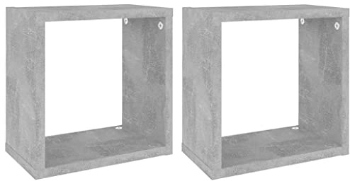 vidaXL Mensole Parete a Cubo 2 pz Grigio Cemento 26x15x26 cm