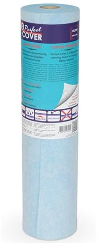 Perfect Cover Stoffa Adesiva - Film Traspirante e Permeabile al Vapore, Tessuto Adesivo e Vello di Copertura per la Protezione del Pavimento - Feltro Rotolo 1x50m - Fogli di Feltro per Pittura