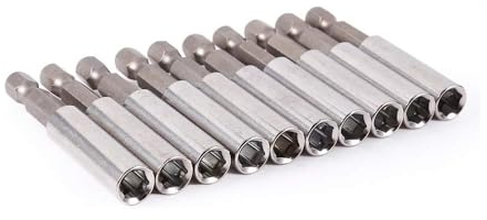 Fixinus Lot de 10 rallonges de foret magnétiques à changement rapide 1/4 pour perceuse électrique, visseuse à percussion, 60 mm