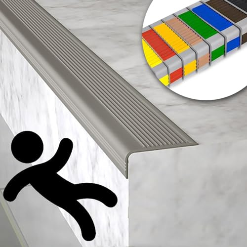 Innenbereich Außen PVC Treppenkantenprofil,wasserfest Kantenschutz-Formleiste,flexible Gummistufen Eckenschutz,rutschfeste Treppendekoration kantenprofil,Selbstklebend Kantenschutzprofil,Feuerfest. (