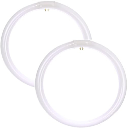 Diodesy- 16 Inch T9 Round Circline Fluorescent Light Bulb 40W 2600 Lumens 2700K Warm White G10Q 4-Pin Base Rohs Compliant Pack of 2- Replacement Fluorescent Circular Tube Lamp for Ceiling Lights