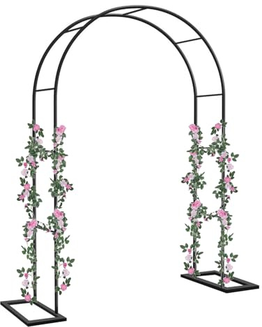 Arco de Jardín de Metal Arco de Rosas Rectangular Arco de Boda Inoxidable para Exterior Patio Pérgola Plantas Trepadoras Arco para Plantas Resistente(Blanca,120x220cm)
