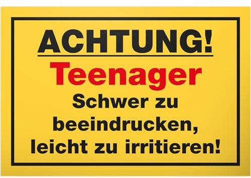 DankeDir! Pubertät - Kunststoff Schild 30 x 20 cm - Geschenkidee Teenager Spruch Zimmer Türschild Jungen & Mädchen Jugendzimmer - Dekoration Deko Geschenk Idee Jugendliche Tür Deko Geburtstag