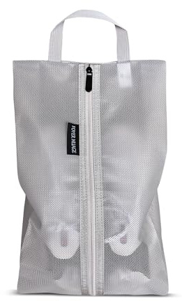 Bolsas de zapatos de viaje, malla de TPU resistente al agua con cremallera, artículos esenciales de viaje para hombres y mujeres, gris, 1 set, Bolsas de viaje para zapatos