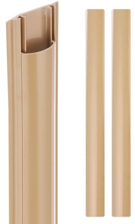 sourcing map 2pcs Cord Cover Floor 13inx2inx0.55in Pvc Floor Wire Hider Cable Protector Hide Extension Cords for Prevent Cable Trips Cables Management, Brown (26in Total Length)