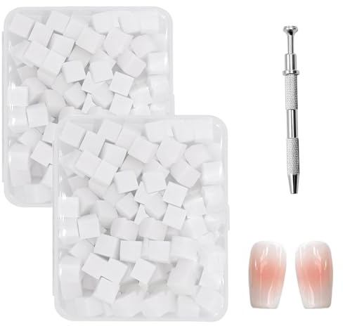 iCovalescent 200 Pcs Nail Sponges for Ombre, with 1 Metal Grabber Nail Brushes Storage Nail Art Tools for Professional and DIY Nail Art Gradient Nail Designs
