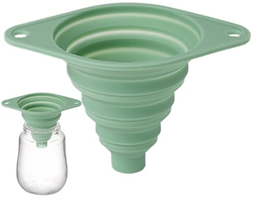 Kustimantu Entonnoir de cuisine pliable - Large embout de bouche pliable - Entonnoir en silicone pour la cuisine - Utilisez le remplissage de bouteilles et le transfert de liquides, appareils de