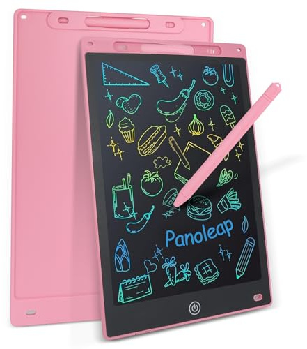 PANOLEAP 12 Zoll LCD Schreibtafel für Kinder & Erwachsene – wiederverwendbares Maltafel, löschbares Zeichen- und Kritzelbrett, tragbares Schreibbrett, Lernspielzeug & Geschenkidee (rosa)