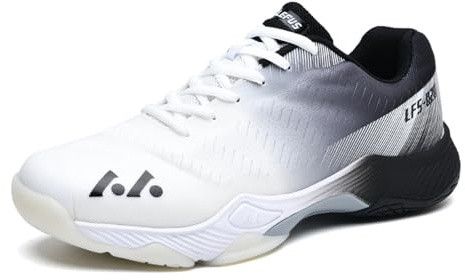sekiueo Scarpe da Tennis per Uomo E Donna Leggere Traspiranti Antiscivolo per Badminton Pickleball,Nero,39 EU