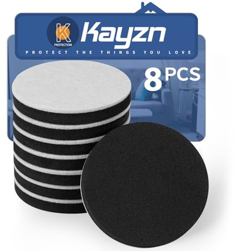 Kayzn 8pcs Furniture Sliders, 3-1/4 Round Sliders for Hardwood Floors, Moving Pads Sliders for Heavy Furniture, Felt Furniture Sliders for Tile Floors - Move Furniture with Ease!