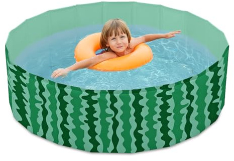 Flur Piscina Rigida per Bambini 160x30 cm in PVC Fantasia Fruit con Fondo Antiscivolo, Piscina da Giardino Sicura e Facile da Montare per Esterno