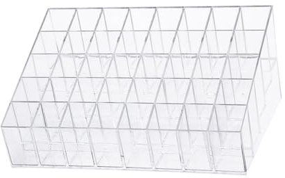 TOGEVAL Support à Rouges à Lèvres Transparent Emplacements Organiseur Cosmétique Pratique pour Vernis à Ongles et Gloss Rangement Compact pour Maquillage