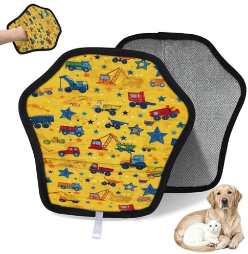 WowPrint Lot de 2 gants d'épilation pour animaux domestiques de voiture et chat - Réutilisables - Électrostatiques - Brosse pour canapé, vêtements, tapis, meubles, siège de voiture