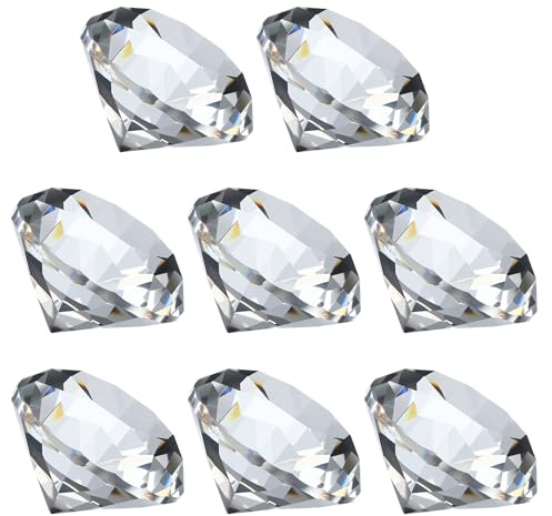 PATIKIL 8 Stück Diamant Kristall Briefbeschwerer 40mm / 1 57 Zoll Klar | Für Zuhause Büro Schreibtisch Dekoration Hochzeitsfeier Schmuck Deko, Kristall Briefbeschwerer, Briefbeschwerer