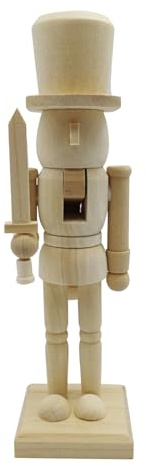 statuetta da 25,5 cm, in legno, per fai da te, per dipingere, non dipinta, per soggiorno, , ingresso, camera da , cameretta dei bambini, bagno