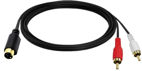 YJCEBGPED Cavo video S-Video e 2-RCA maschio a Mini DIN maschio a 4 pin Combinazione cavo maschio SVideo a 4 pin, cavo di collegamento TV DVD(1.5m)