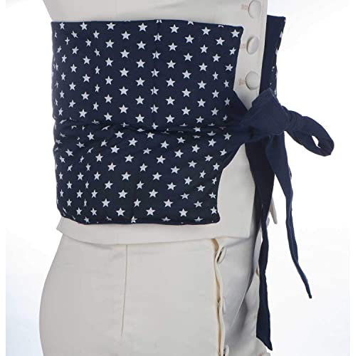 Almohada de trigo para atar, para la relajación y el bienestar, para calentar en el horno o en el microondas, que llena aprox. 900gr de granos de trigo, 65 x 23cm (Blue Star)