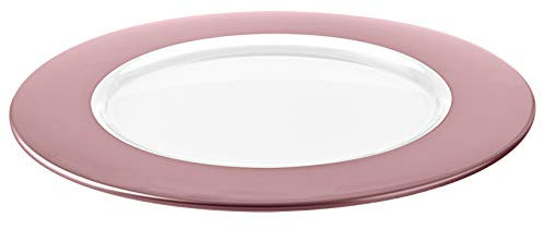 Barski - European Quality - Set of 2 - Glass Charger with A Beautiful Rose Gold Band - 12.6 D - Made in Europe