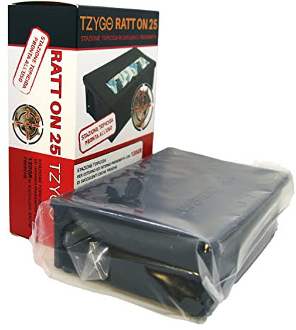 TZYGO Trappola per Topi e Ratti con Esca Fresca RATT ON 25 - Bait Station per la Disinfestazione contro Topi e Ratti - Efficace, Facile da Usare e Sicura